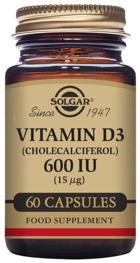 Vitamina D3 600Ui 15 mcg 60 Cápsulas